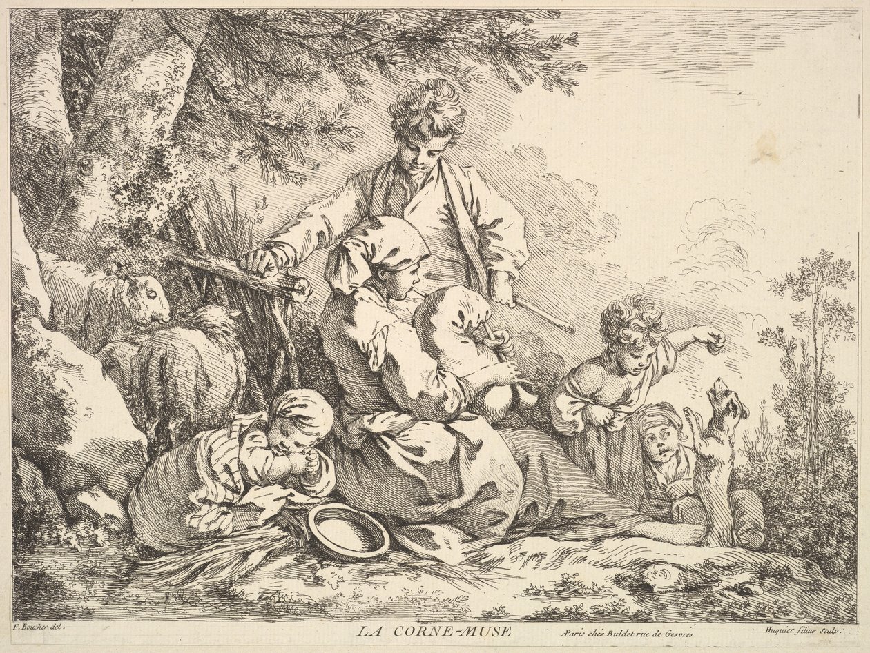 Cornemuses, milieu à fin du XVIIIe siècle - Jacques Gabriel Huquier