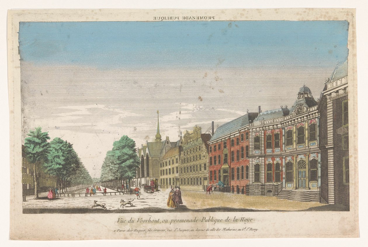 Vue sur le Lange Voorhout à La Haye - Jacques Gabriel Huquier