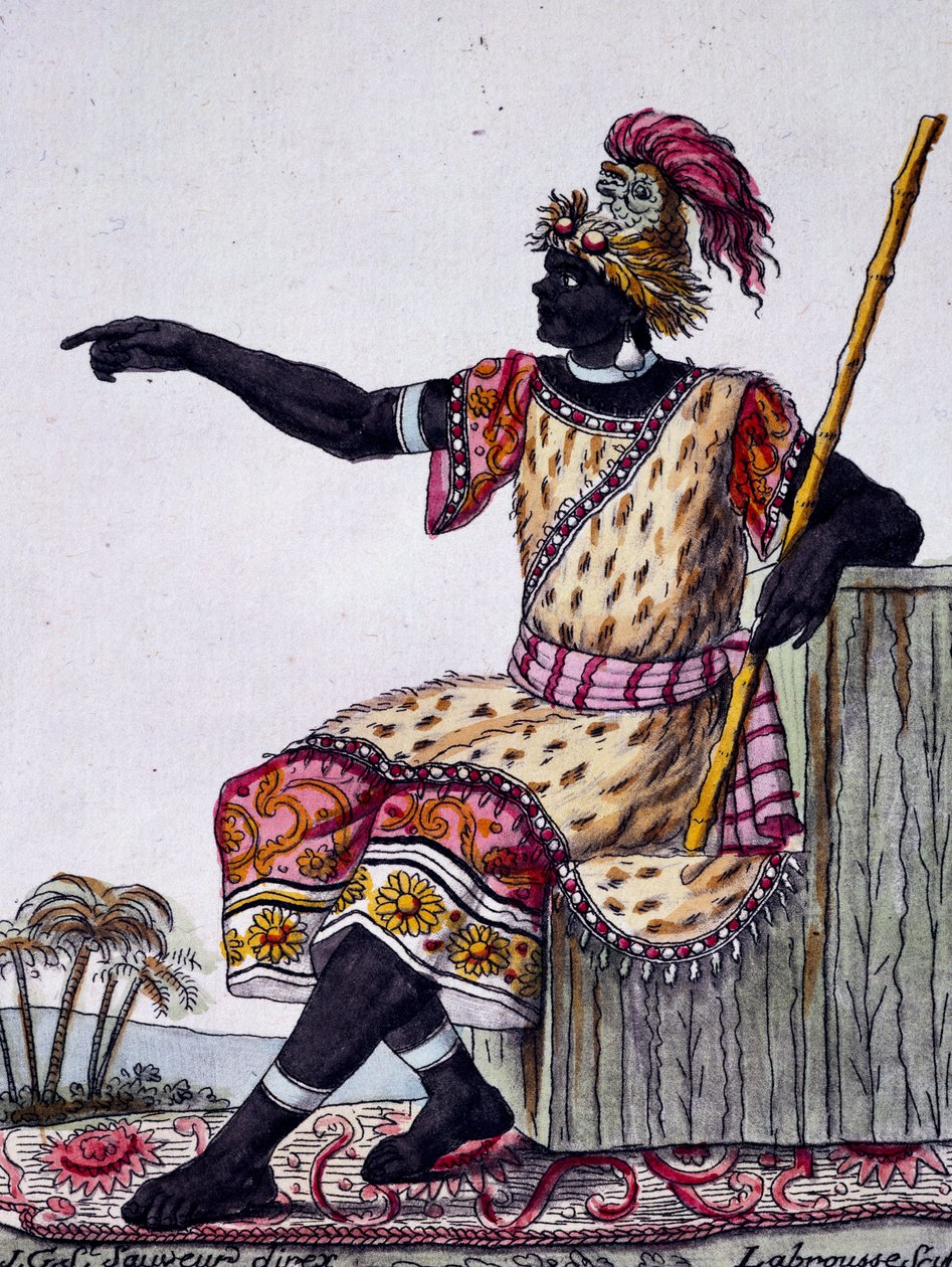 Roi de Loango, gravure en couleur d
