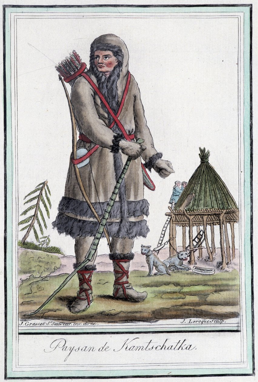 Paysans du Kamtchatka - dans « Encyclopédie des voyages » par Grasset St Sauveur, Paris - Jacques Grasset de Saint Sauveur