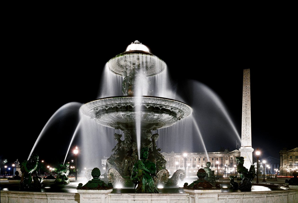 Vue de la fontaine réalisée par Jacques Ignace Hittorff et de l