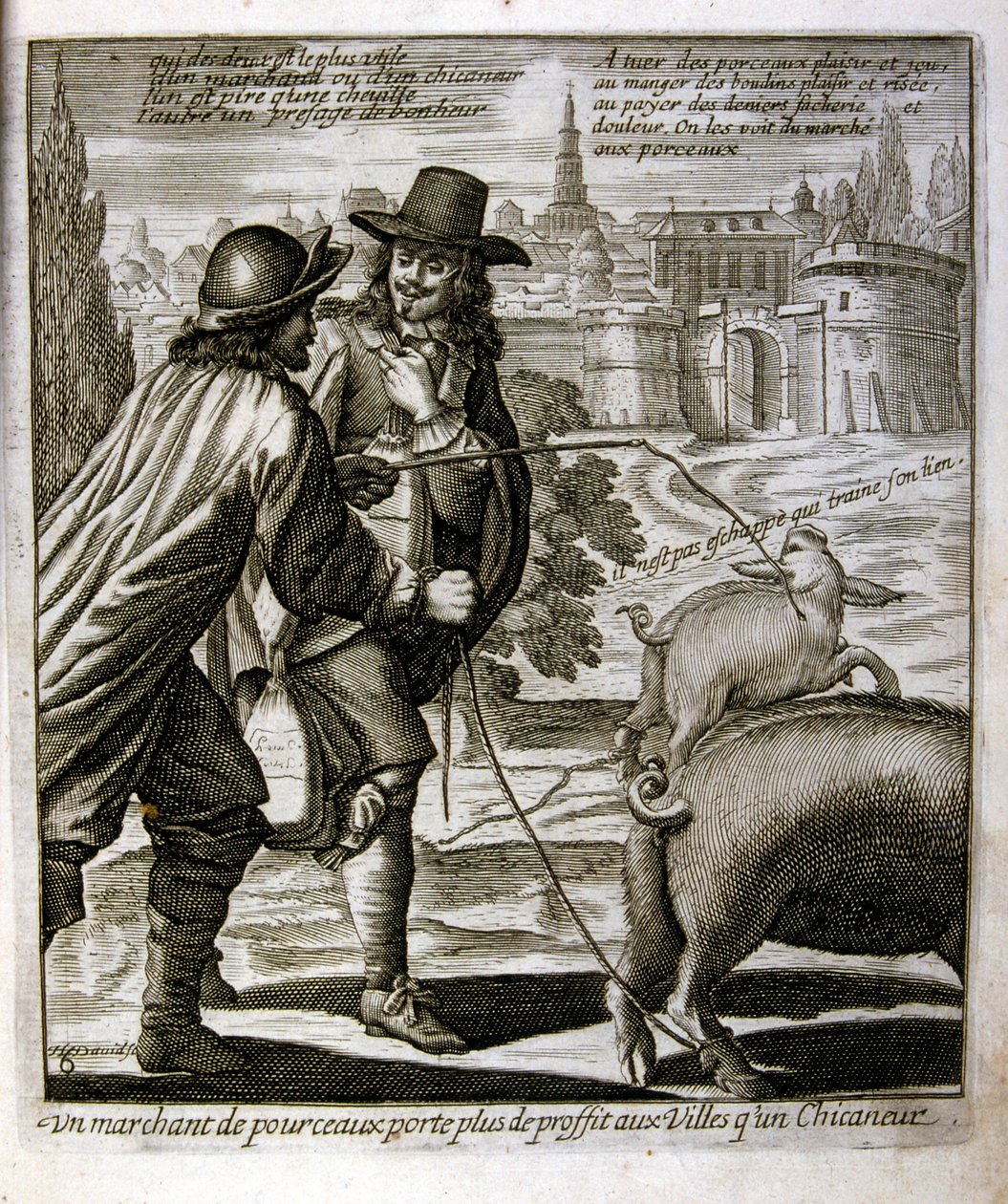 Illustration gravée du 17e siècle tirée d