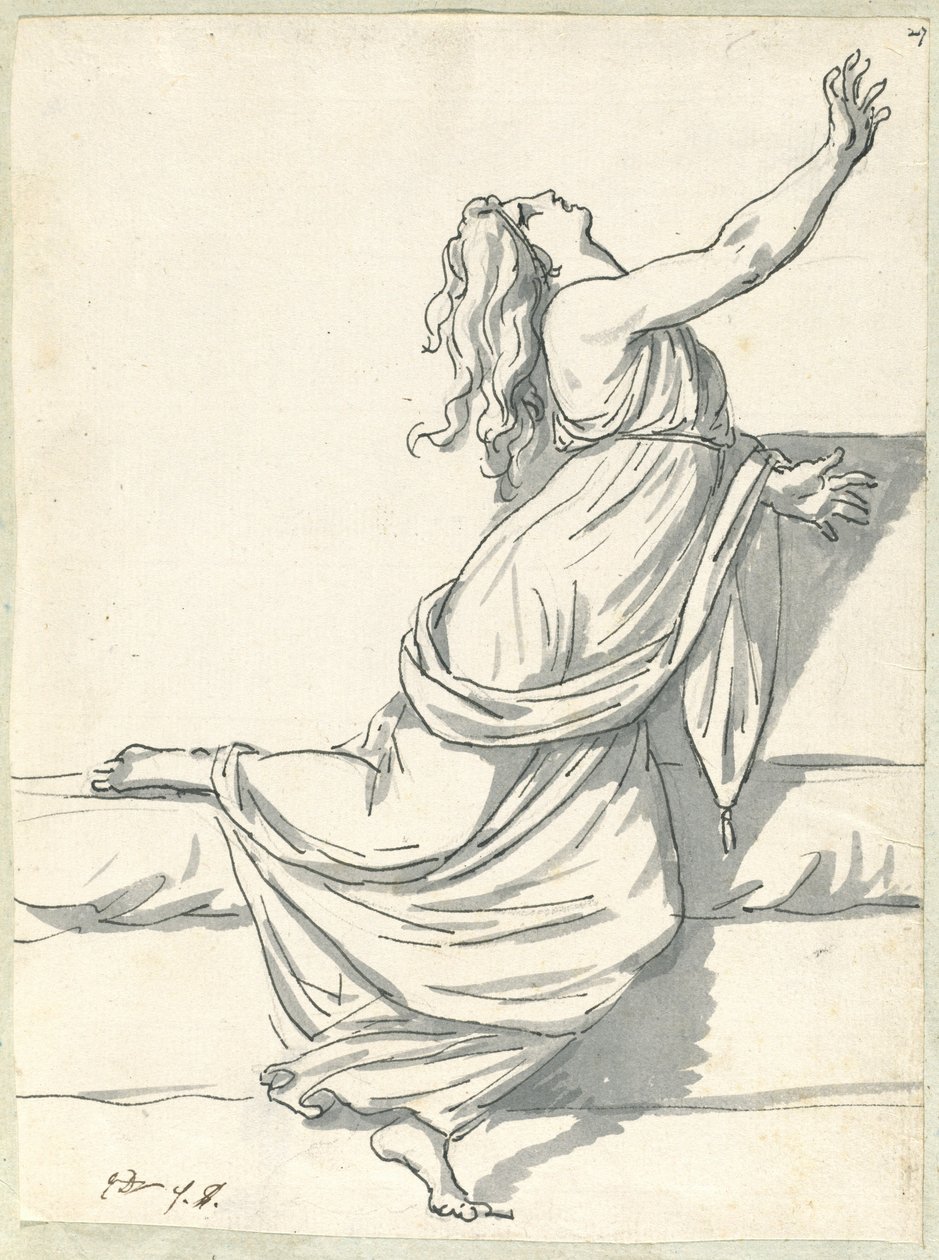 Une femme bouleversée avec la tête renversée - Jacques Louis David