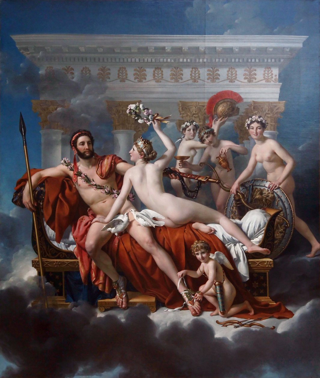 French: Mars désarmé par Vénus Mars Being Disarmed by Venus - Jacques Louis David