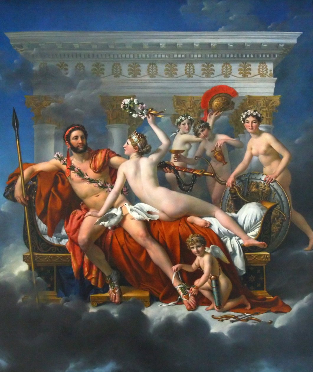 French: Mars désarmé par Vénus Mars disarmed by Venus - Jacques Louis David