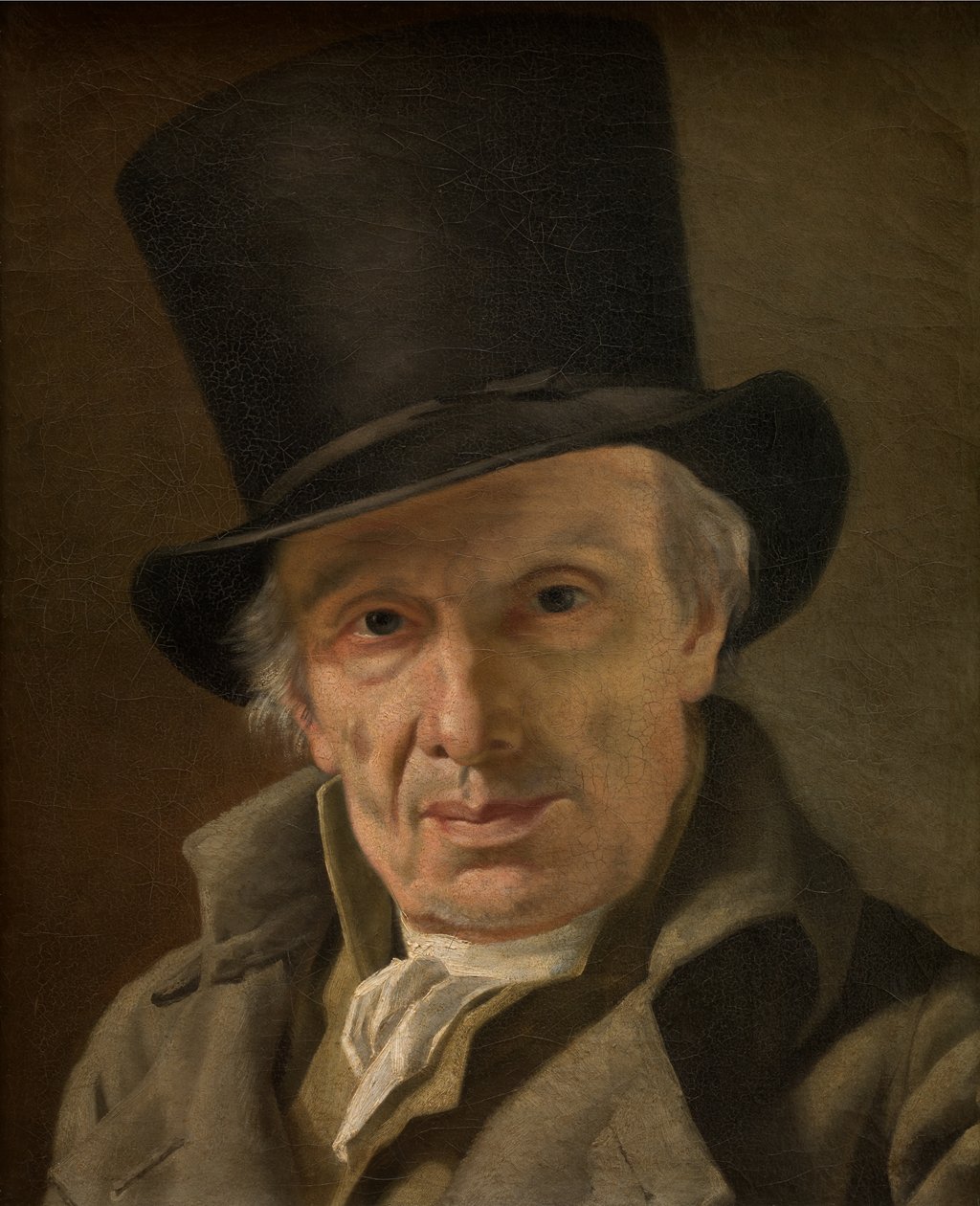 Homme au chapeau (huile sur toile) - Jacques Louis David