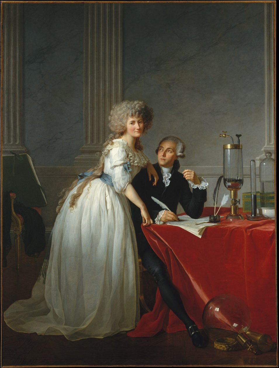 Portrait de Monsieur de Lavoisier et de sa femme, la chimiste Marie-Anne Pierrette Paulze - Jacques Louis David