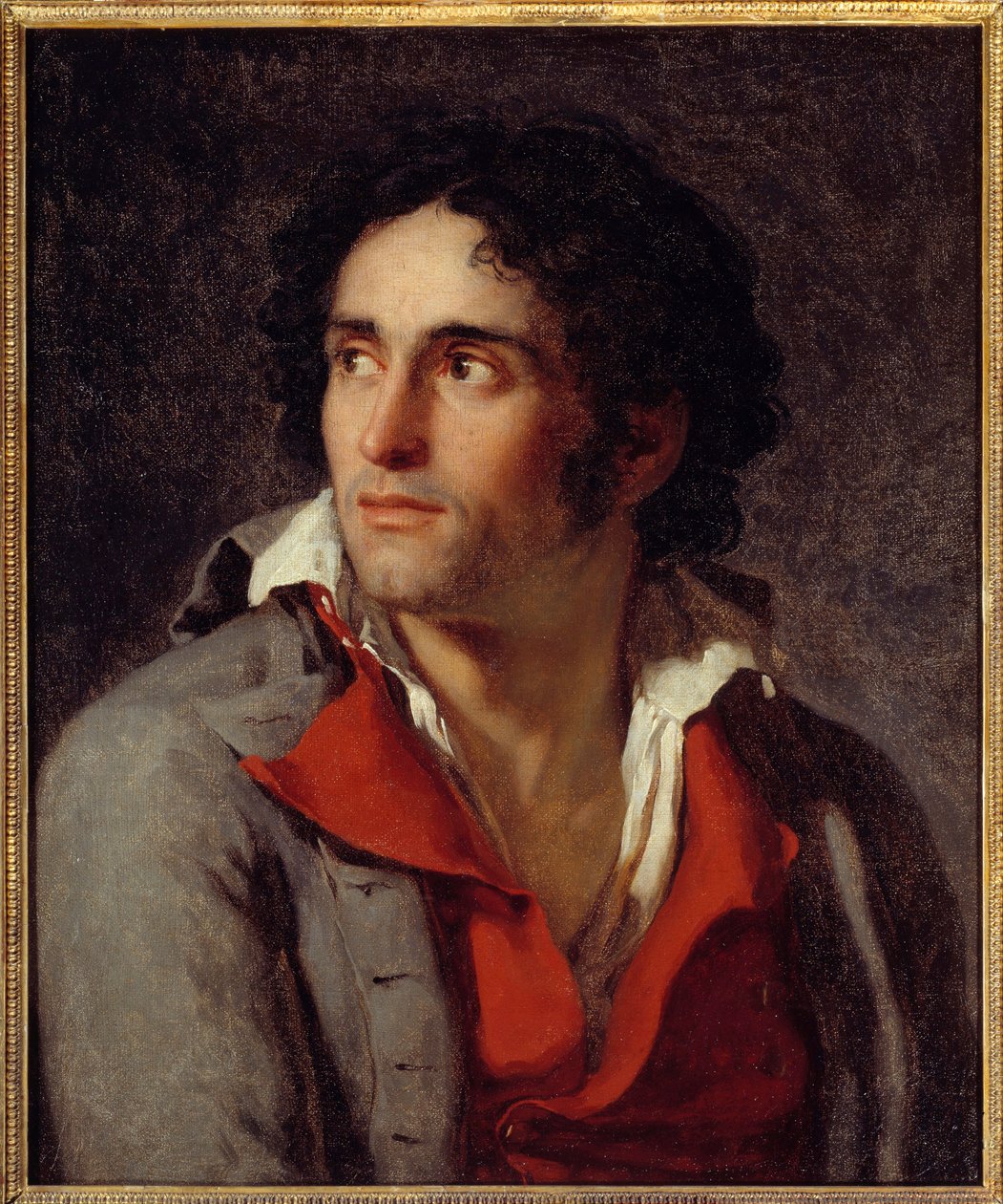 Portrait présumé du geôlier du peintre Jacques Louis David resté en prison après la chute de Robespierre en 1794 - Jacques Louis David