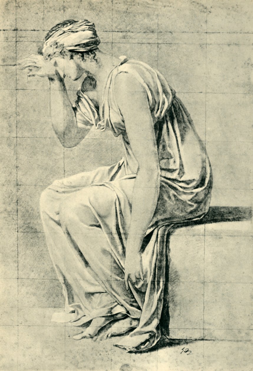 Femme assise, fin 18e-début 19e siècle - Jacques Louis David