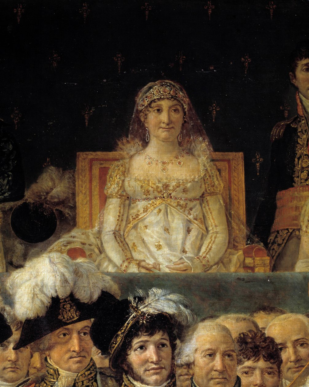 Le Sacre de Napoléon. Détail représentant Laetitia Bonaparte (Letizia Maria Ramolino) (1750-1836), mère de Napoléon Ier lors du Sacre de l