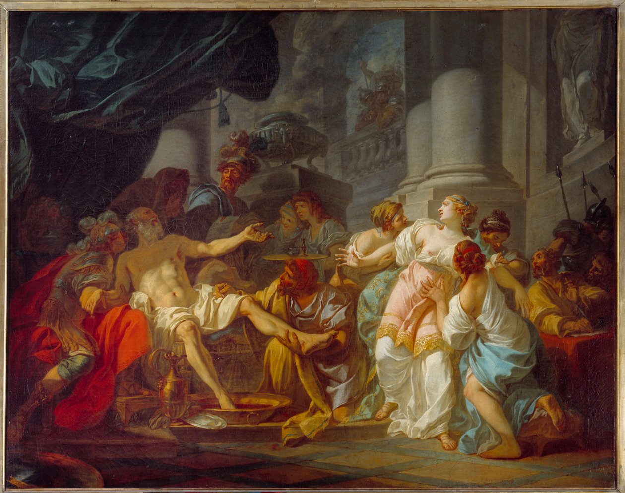 La mort de Sénèque (4 av. J.-C. - 65 apr. J.-C.), philosophe romain - Jacques Louis David