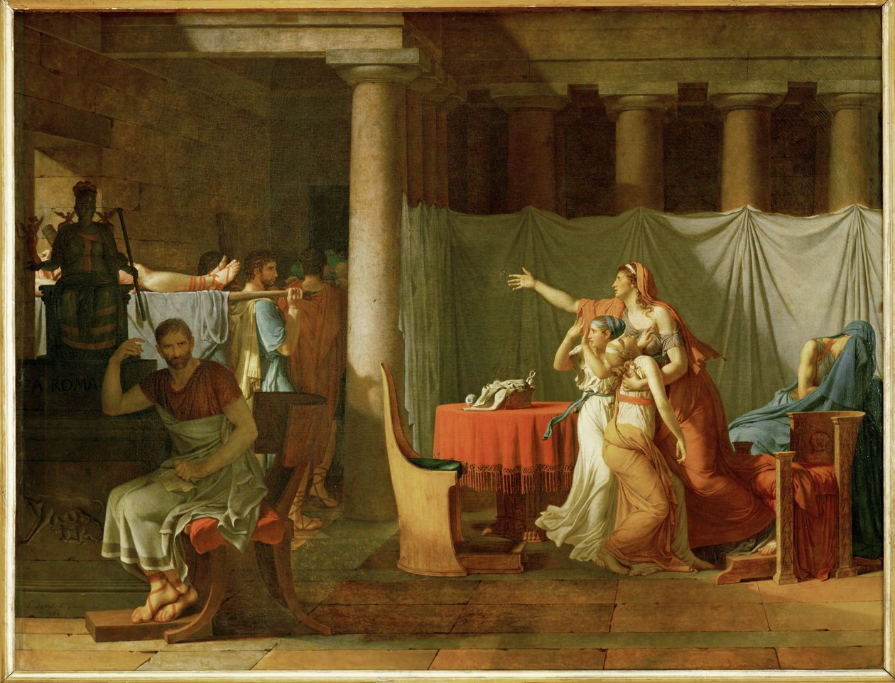 Les licteurs apportent à Brutus les corps de ses fils morts ... - Jacques Louis David