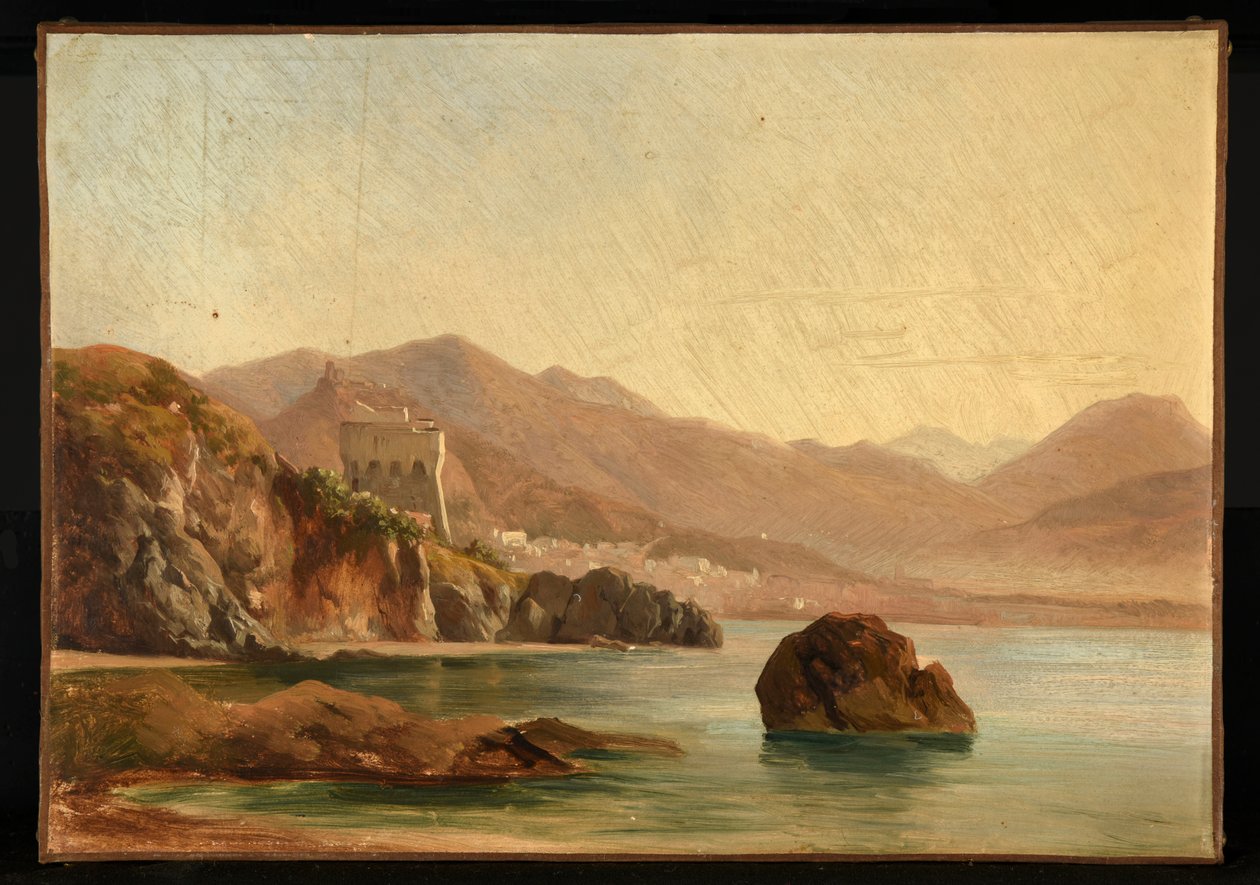 Lac environné de rochers - Jacques Raymond Brascassat