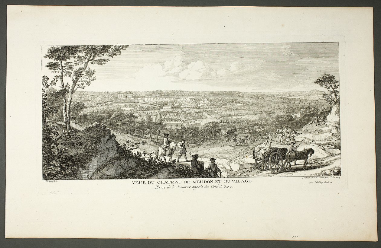 View of Royal Palace of Meudon and Village (Vue du Chateau de Meduon et du village), from the series Le Château de Meudon - Jacques Rigaud