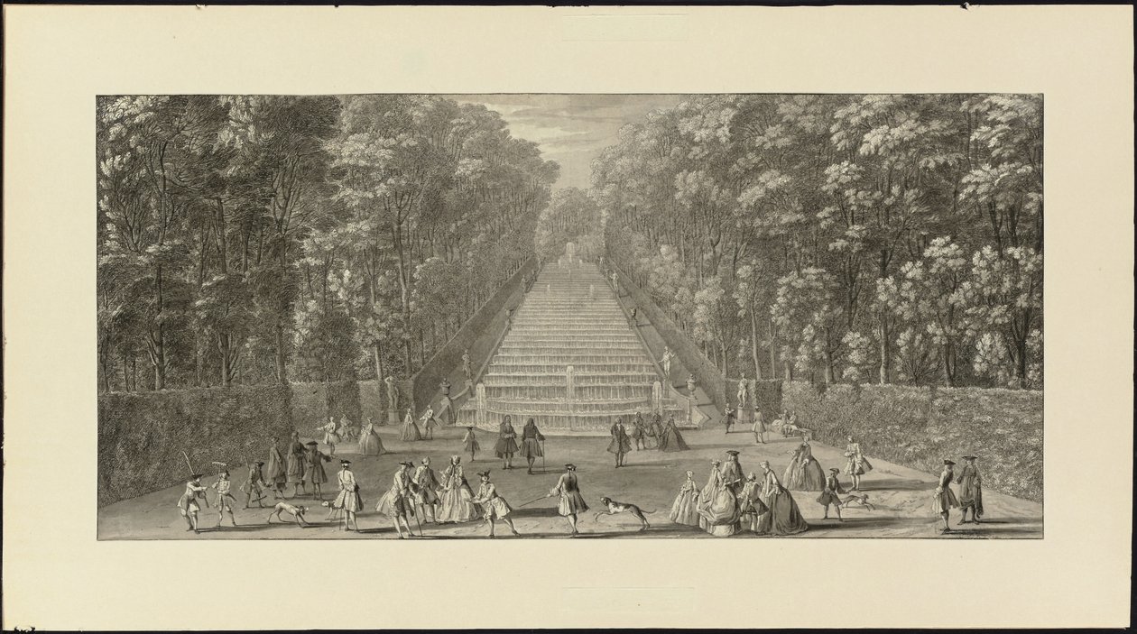 Vue de la Grande Cascade dans les jardins de Marly - Jacques Rigaud