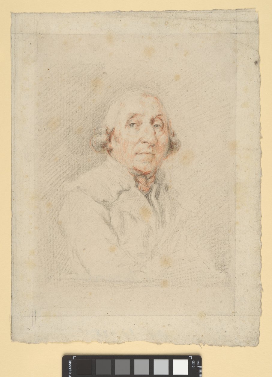 Portrait de Joseph Péru (craie rouge, noire et blanche sur papier crème) - Jacques Vigoureux Duplessis