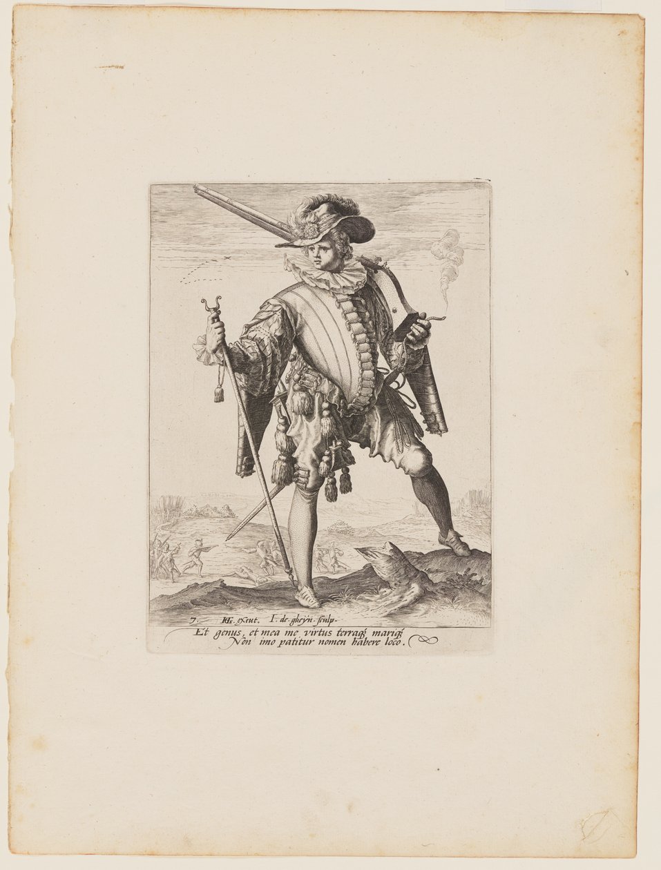 Soldat avec arquebuse, extrait de Officiers et soldats de la garde du corps de l