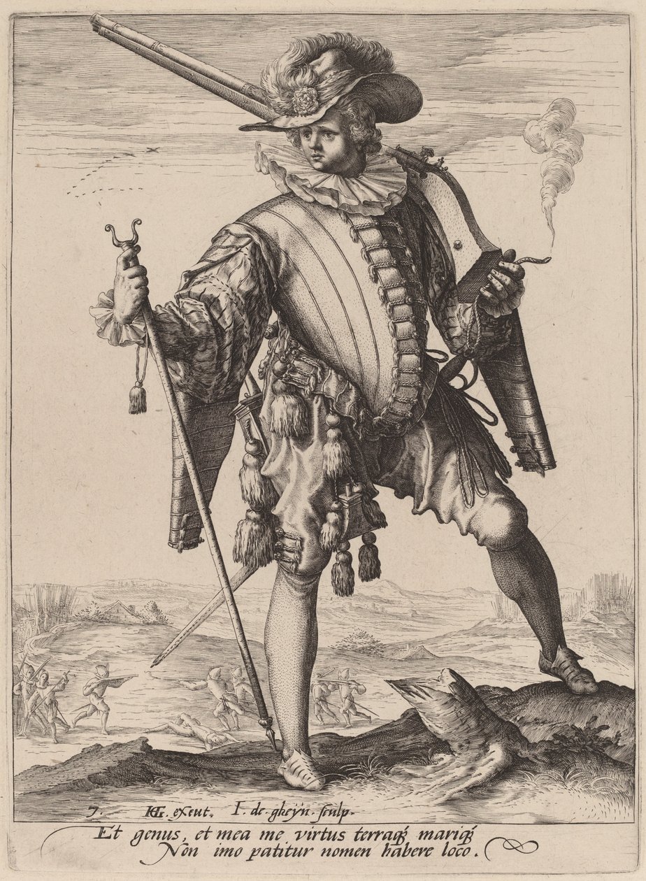 Soldat avec Arquebuse - Jacques de Gheyn II after Hendrik Goltzius