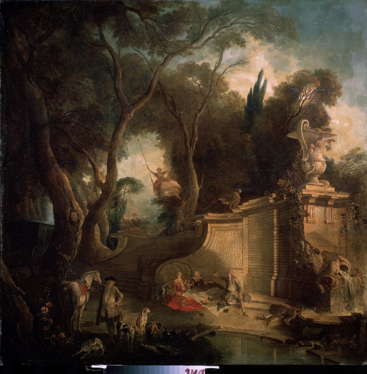 Le repos après la chasse - Jacques de Lajoüe