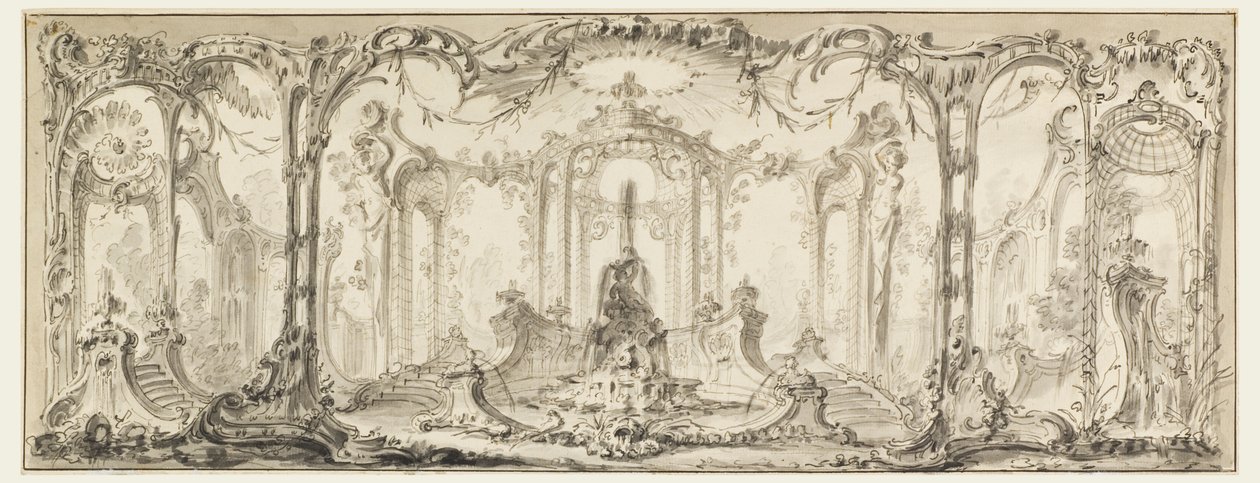 Dessin pour une décoration ornementale - Jacques de Lajoüe