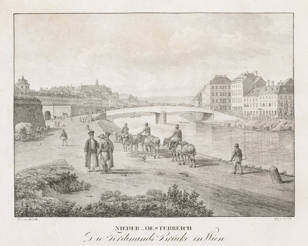 Basse-Autriche, Le pont Ferdinand à Vienne - Jakob Alt