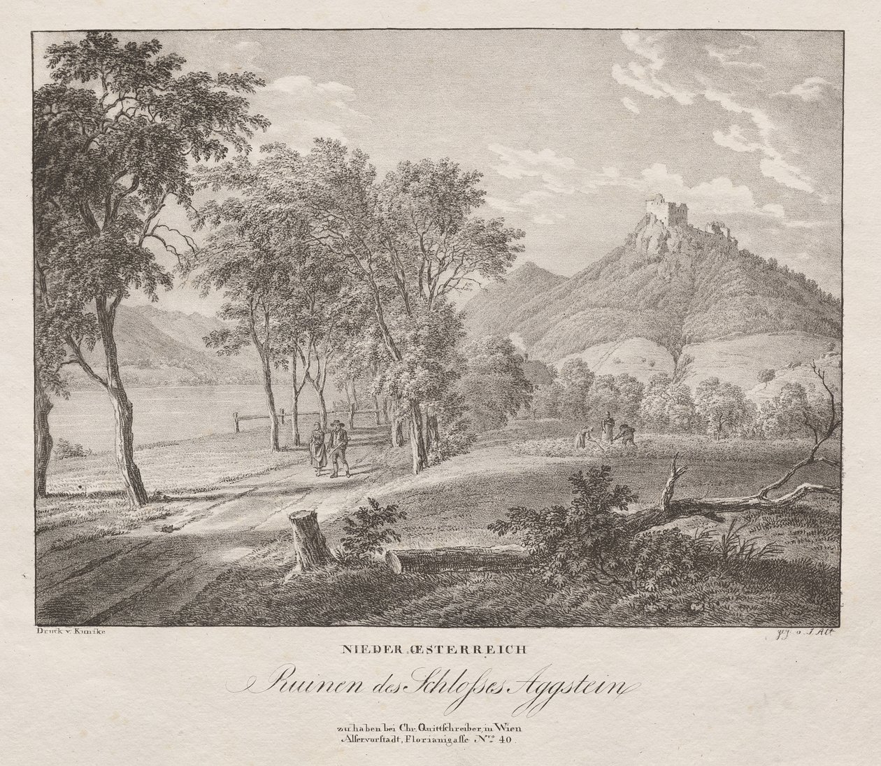 Basse-Autriche, Ruines du château Aggenstein - Jakob Alt