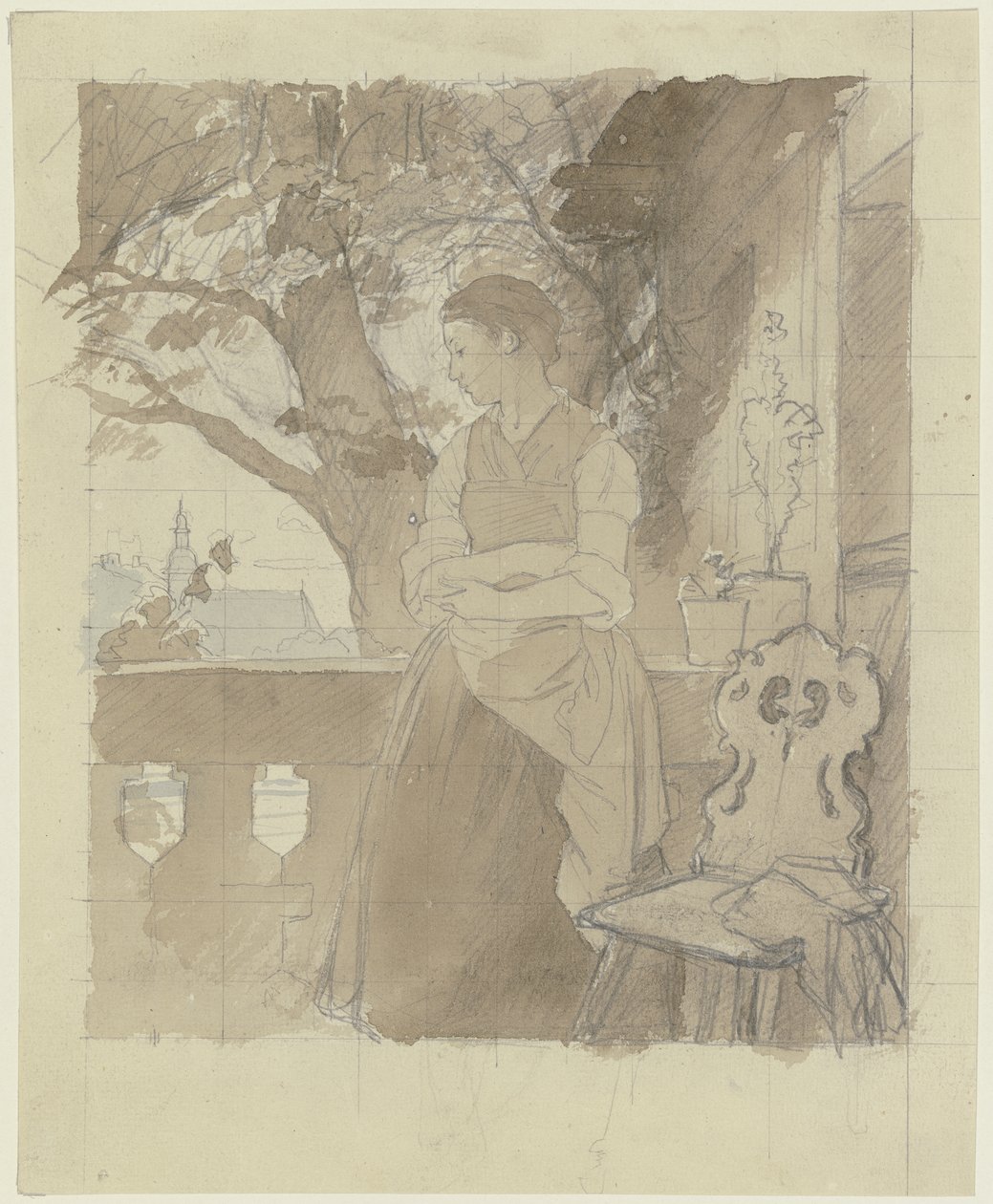Jeune fille sur la véranda - Jakob Becker