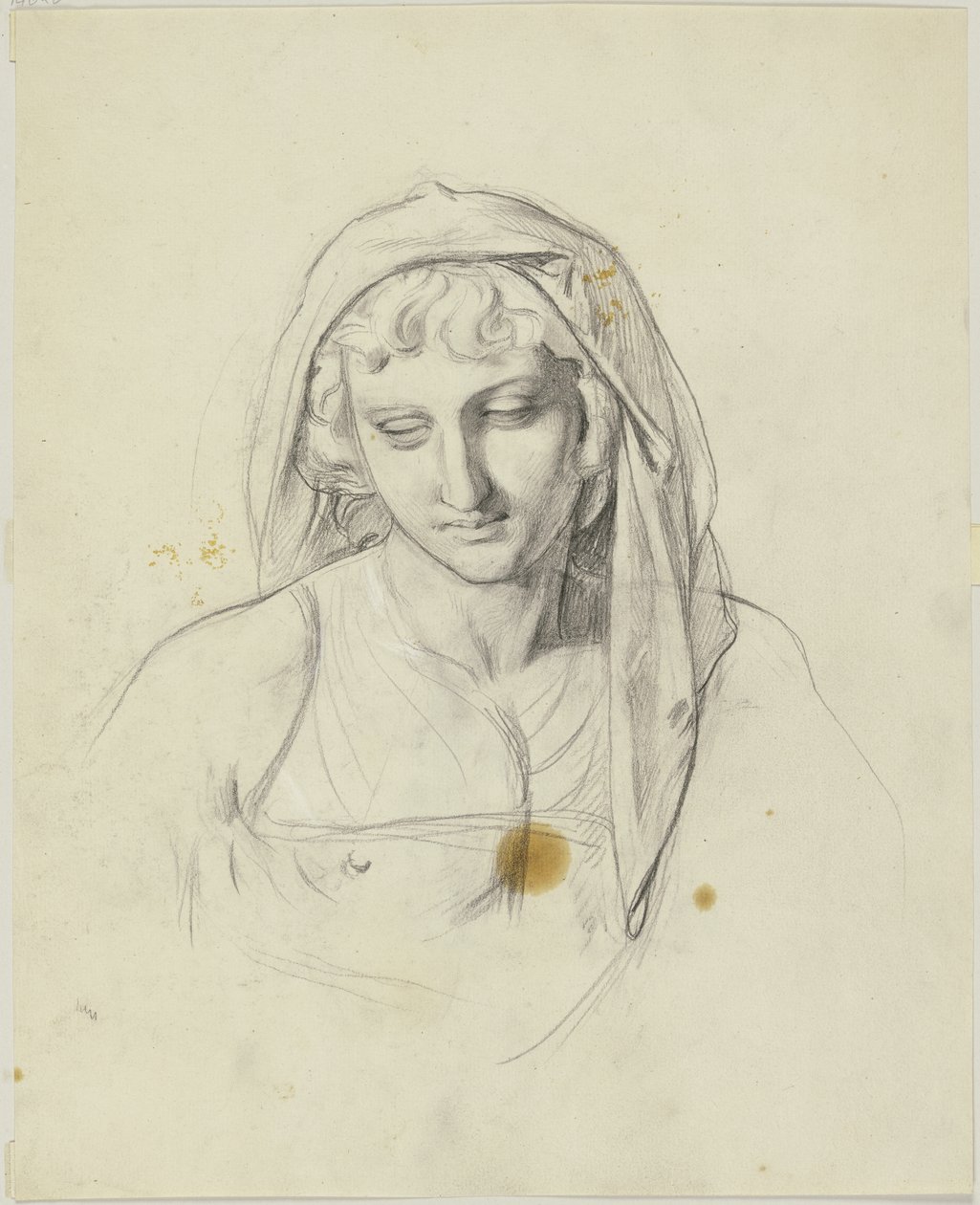 Tête de femme, couverte d