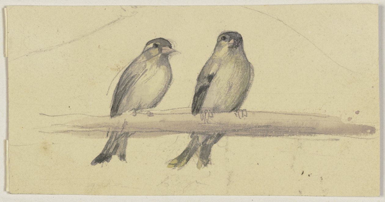 Deux oiseaux sur un perchoir - Jakob Becker