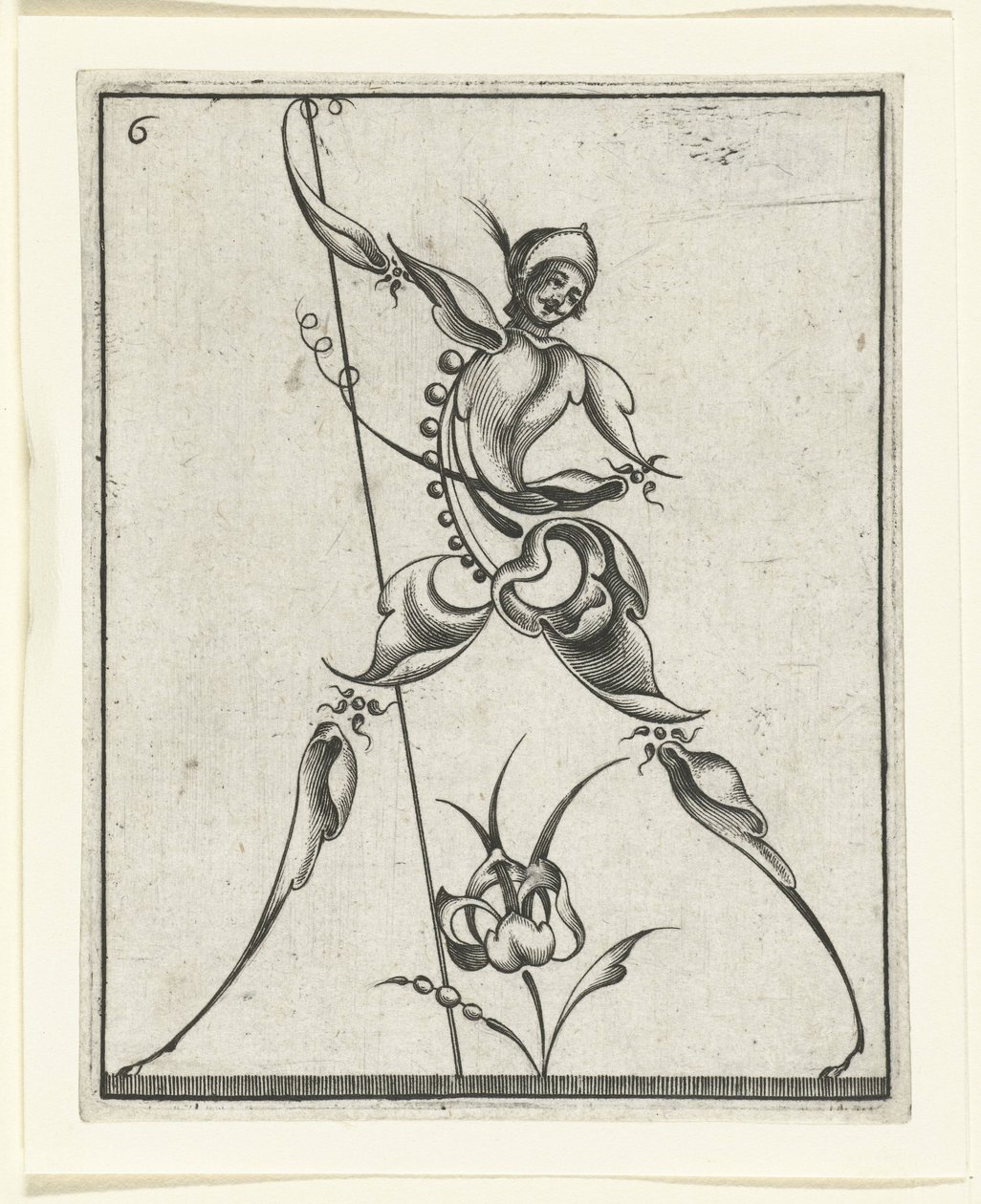 Homme marchant avec un bâton (Ornements de légumineuses pour orfèvres) - Jakob Custos