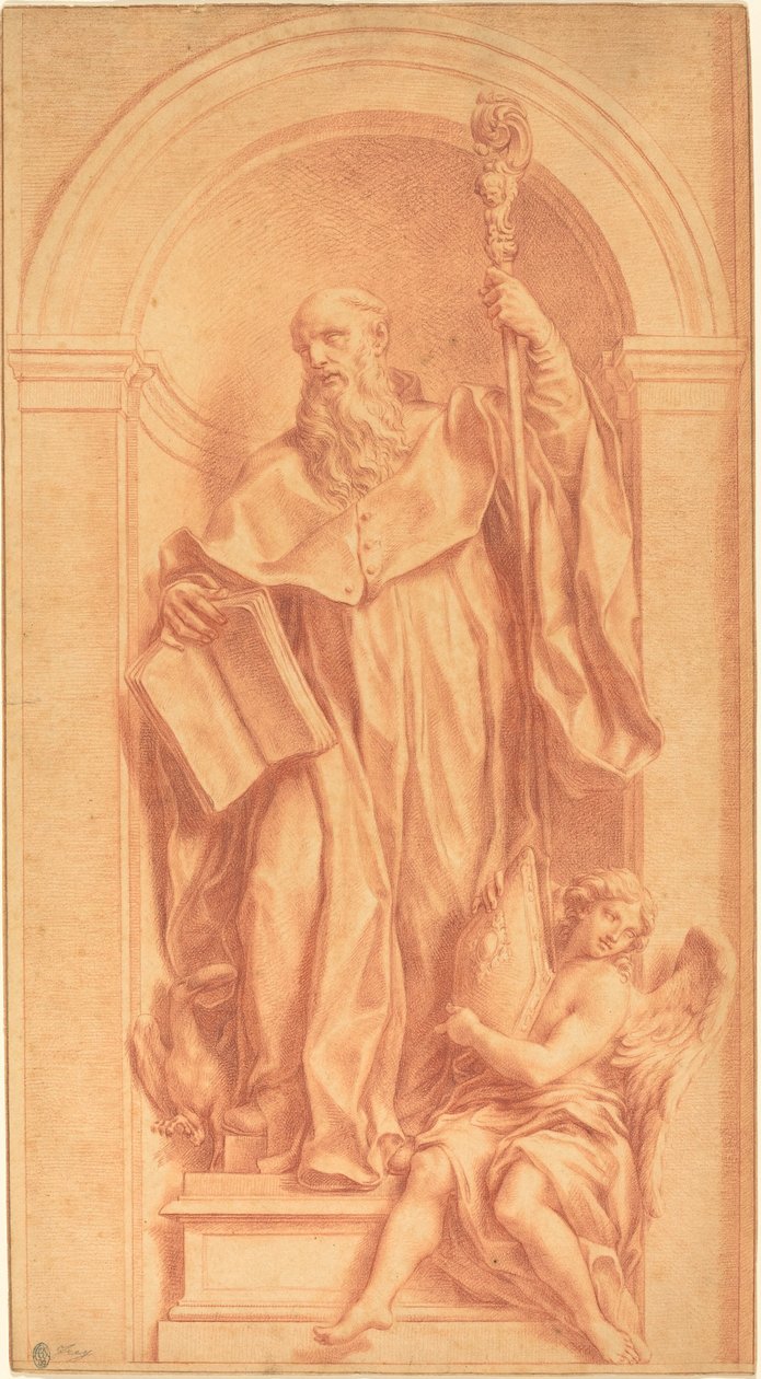 Une sculpture de Saint Benoît dans une niche - Jakob Frey