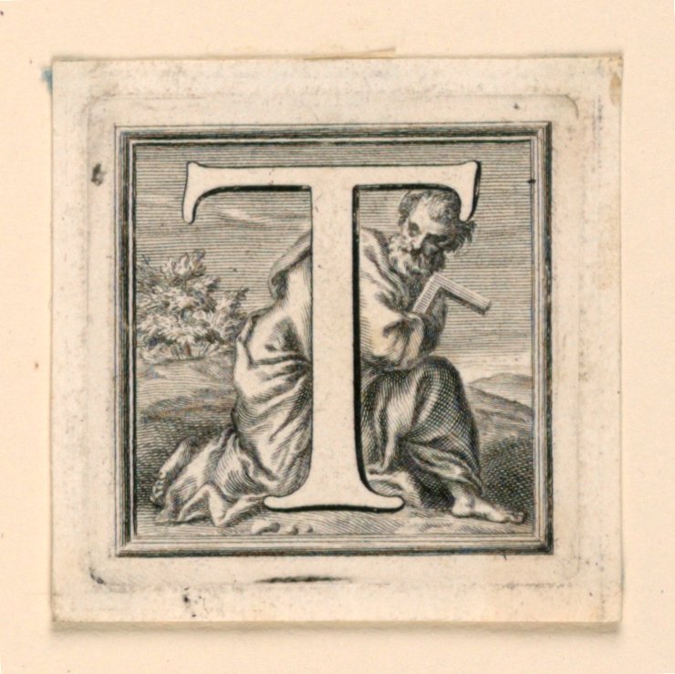 Lettre capitale décorée T - Jakob Frey