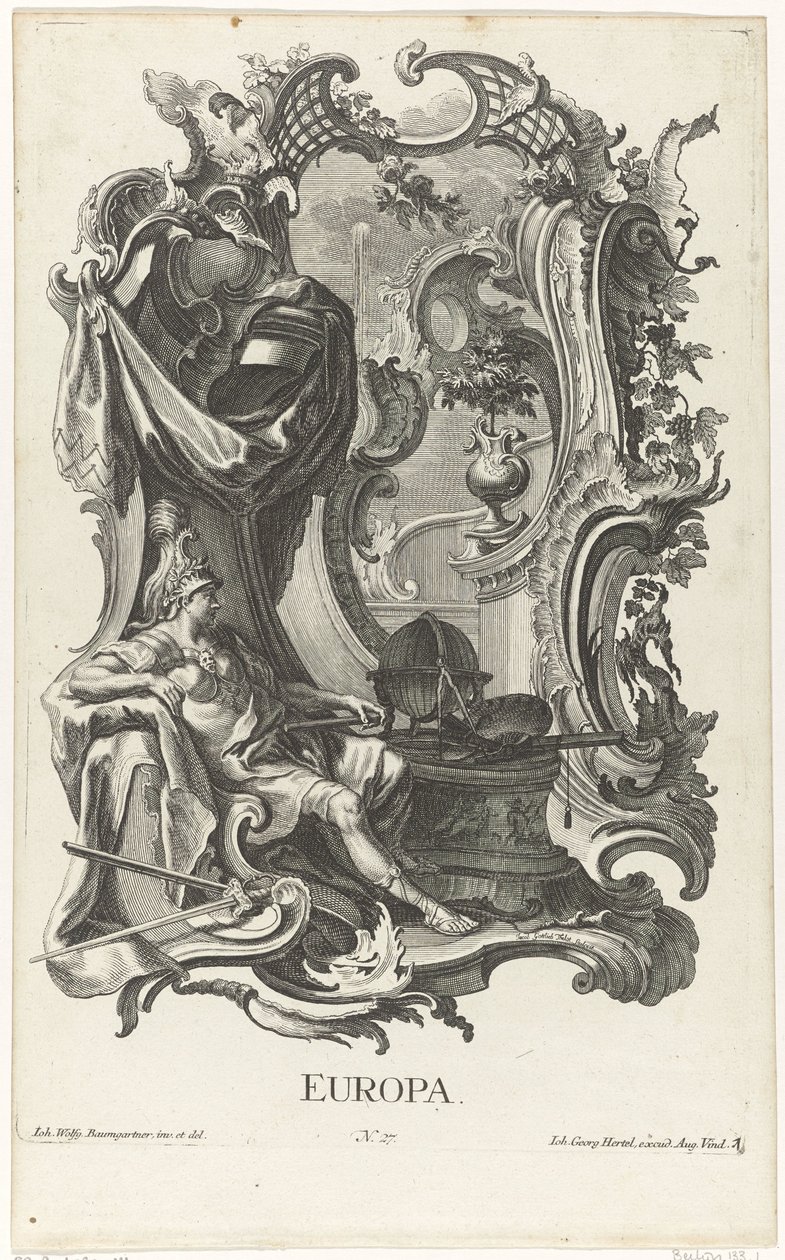 Rocaille avec la personnification de l