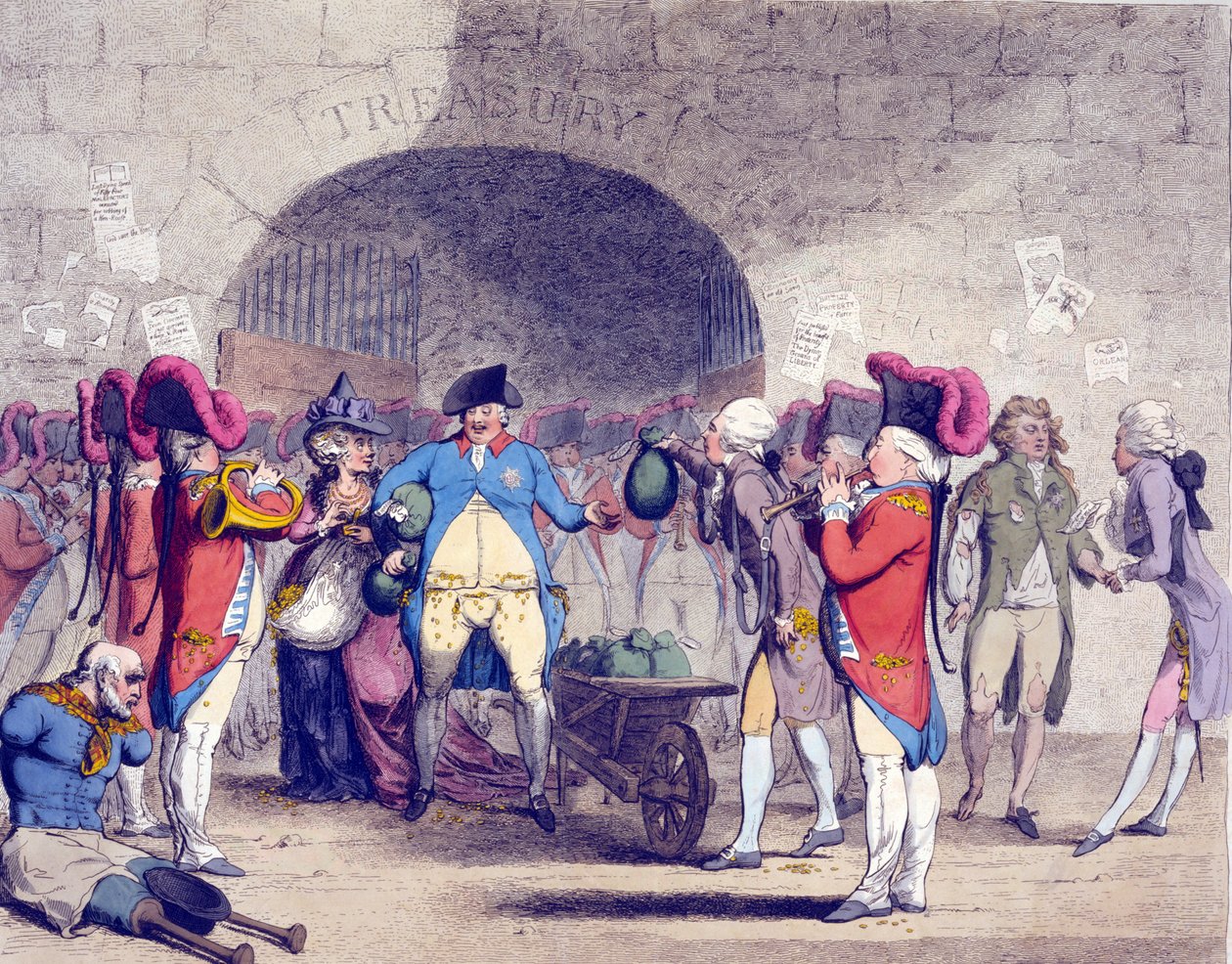Nouvelle façon de payer la dette nationale Caricature, 1786 - James Gillray