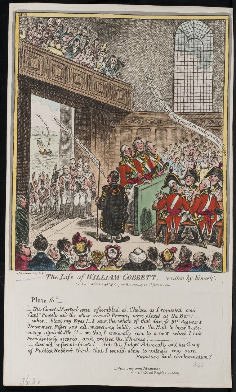 La Vie de William Cobbett, écrite par lui-même, 1809 - James Gillray