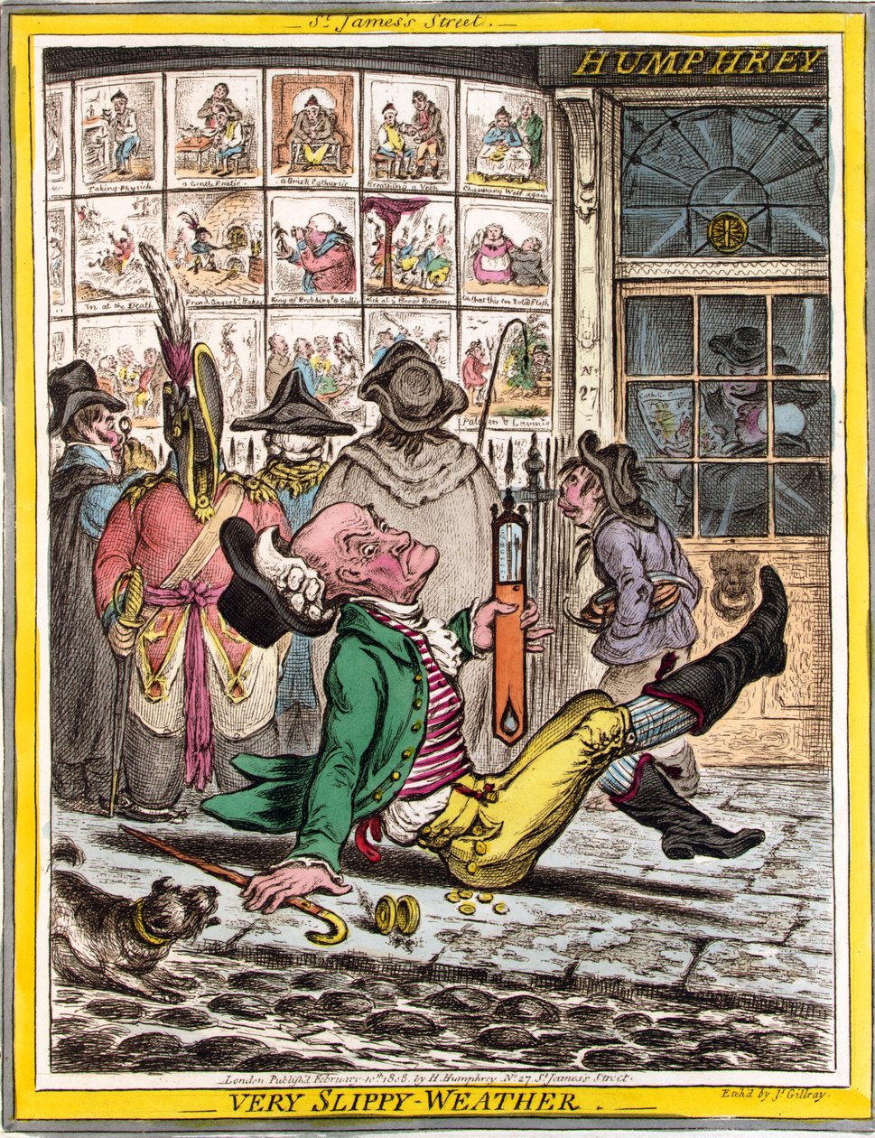 Très glissant, publié en 1808 - James Gillray