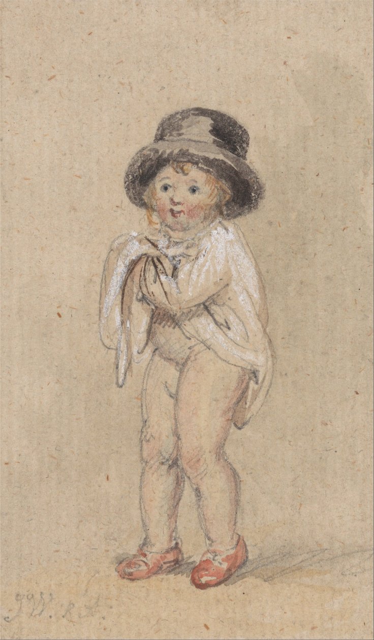 Un petit garçon avec des chaussures rouges (Enfant avec des chaussures rouges et un haut-de-forme) - James Ward