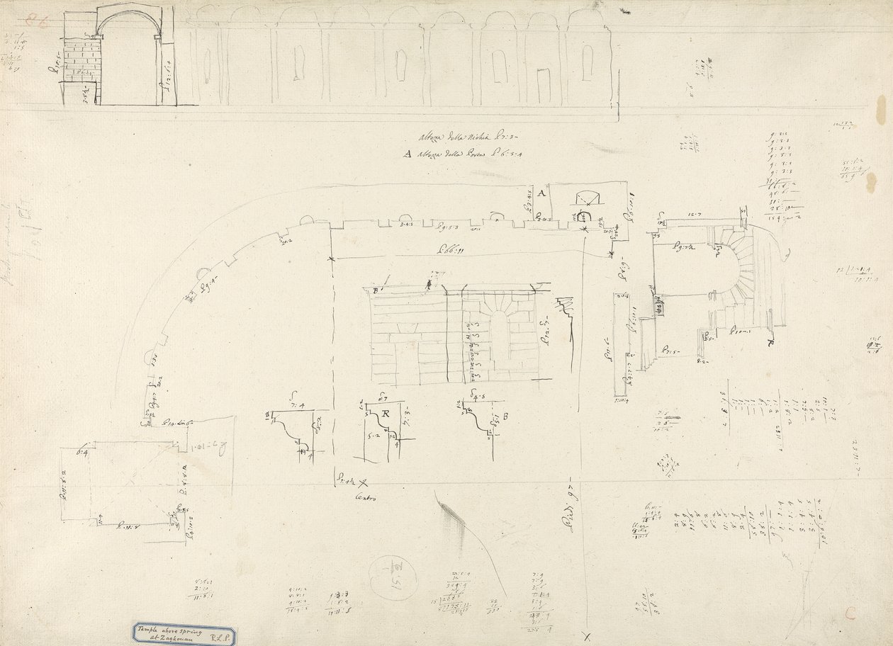 Détails du temple au-dessus de la source à Zaghouan - James 1730 94 Bruce