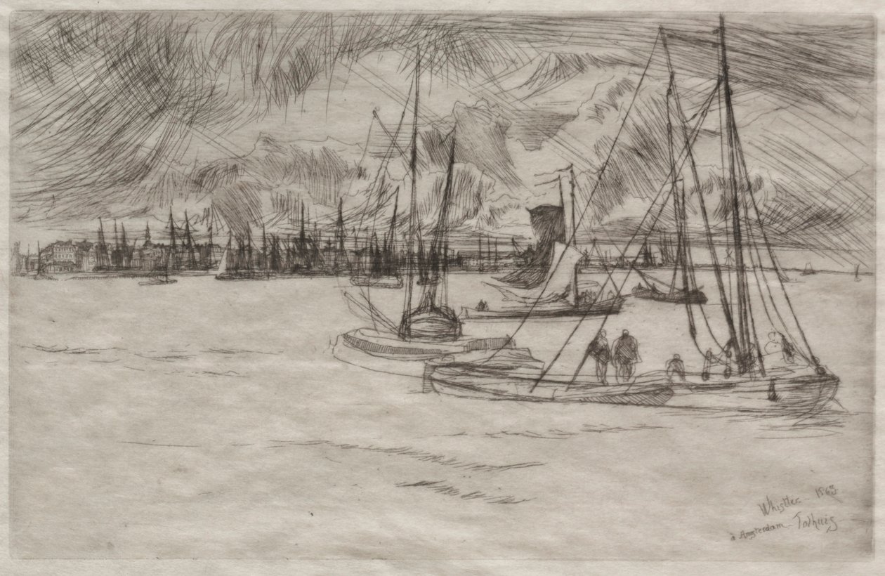 Amsterdam depuis le Tolhuis, 1863 - James Abbott McNeill Whistler