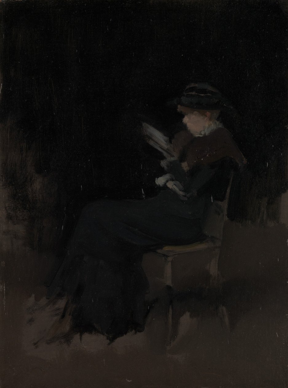 Arrangement en noir : Fille lisant, vers 1880-90 - James Abbott McNeill Whistler