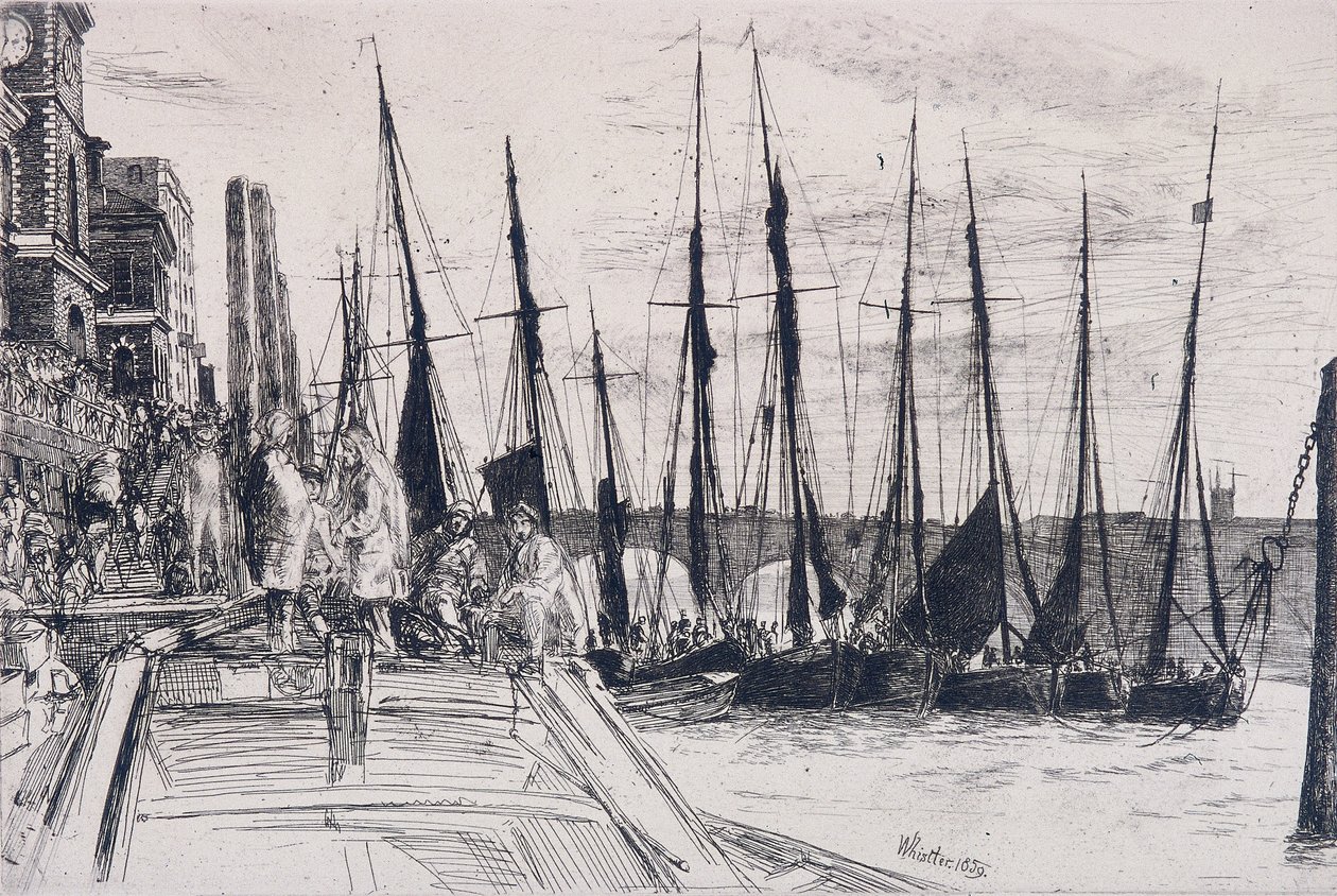 Bateaux à côté de Billingsgate, Londres, 1859 - James Abbott McNeill Whistler