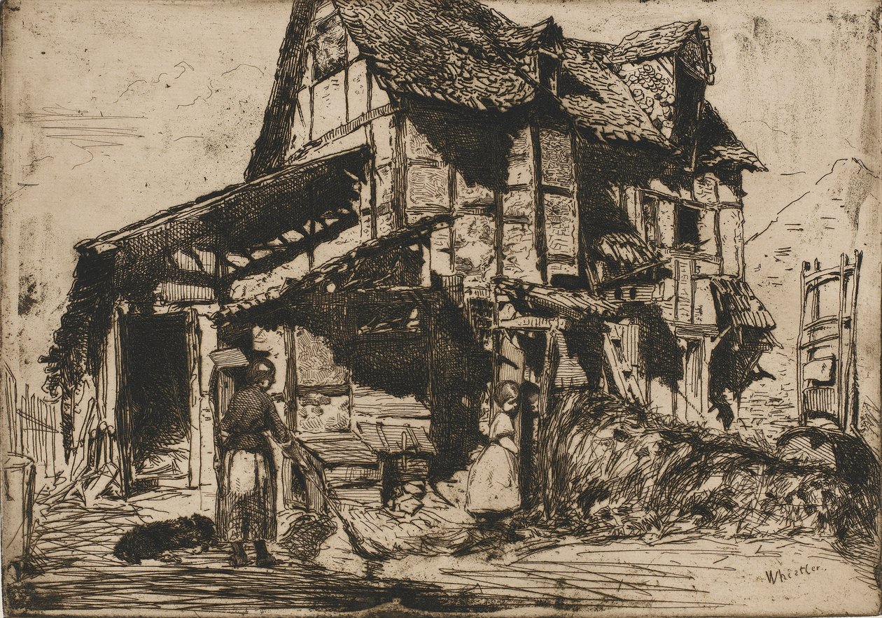 Le Logement dangereux. Une des douze gravures de la nature. Le Set français, 1858 - James Abbott McNeill Whistler
