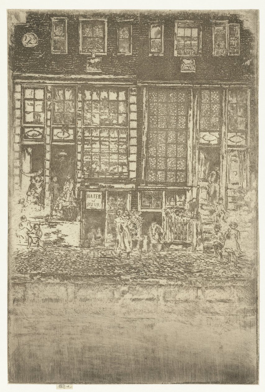 Deux maisons de canal à Amsterdam (Le rideau brodé) - James Abbott McNeill Whistler