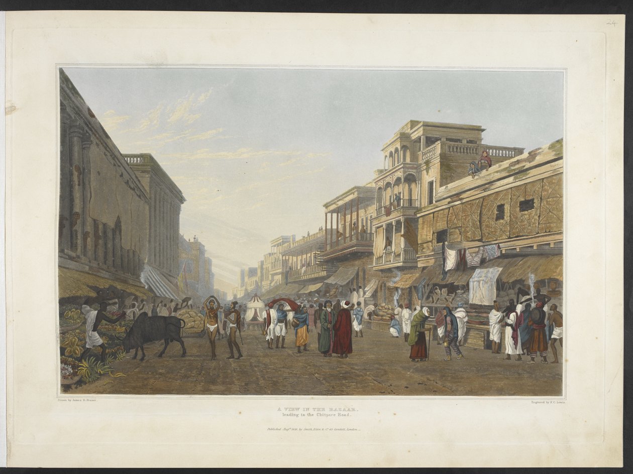 Une vue dans le bazar, menant à la route de Chitpore, de 