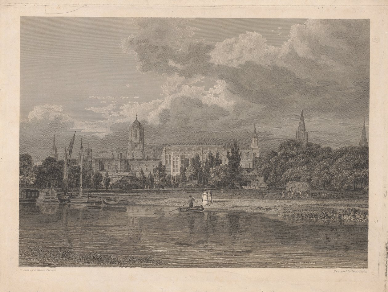 Vue sud de Christ Church, etc. depuis les prés - James Basire