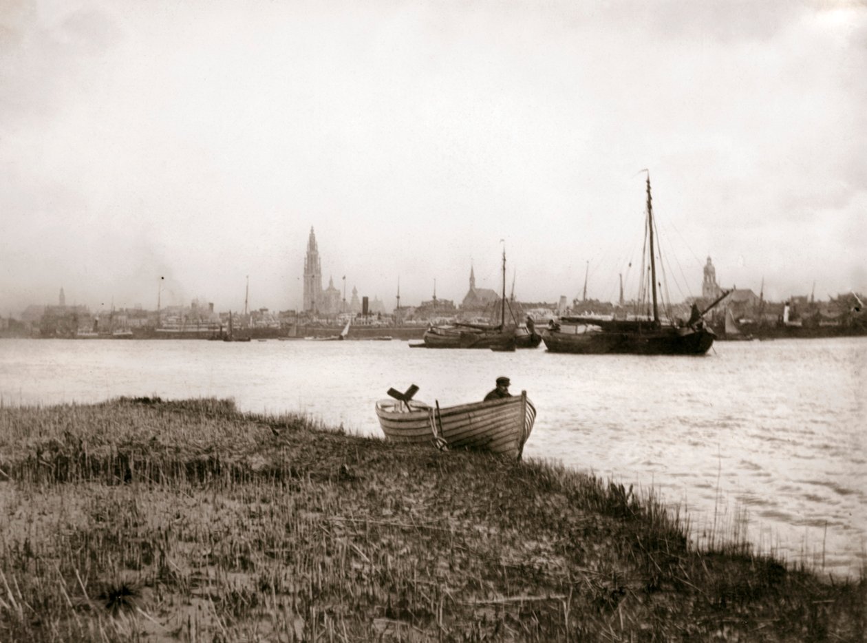 Barque à rames près d