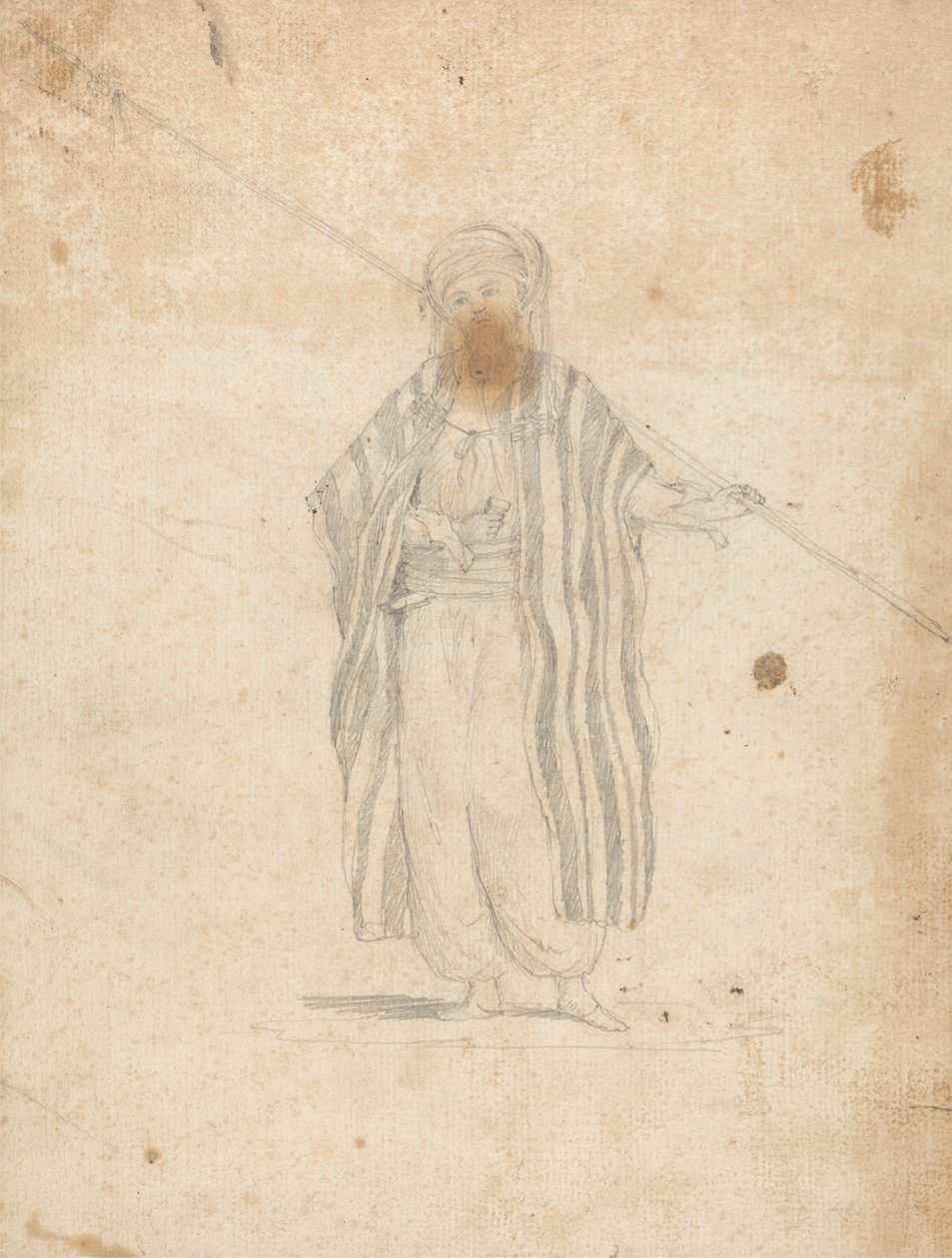 Homme portant un burnous et une lance - James Bruce