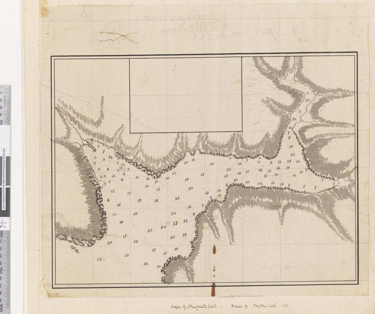 Plan du port de Croque à Terre-Neuve - James Cook