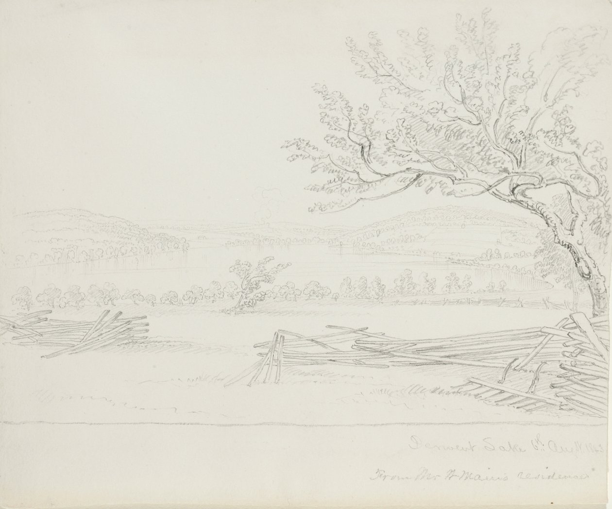 Lac Derwent depuis la résidence de M. W. Mains, 1843 - James David Smillie