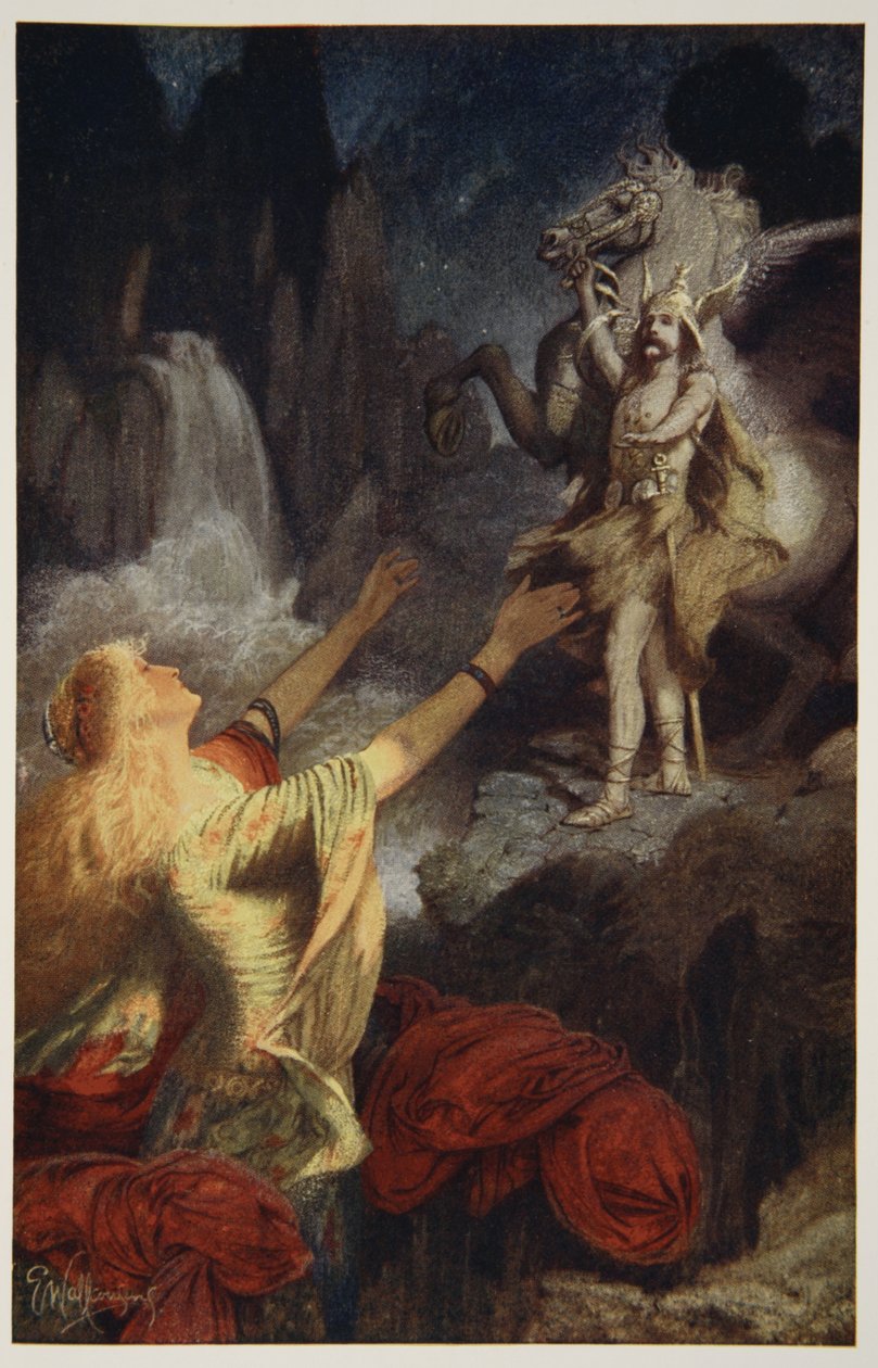 Le retour de Hundingsbane à Valhal, illustration de 